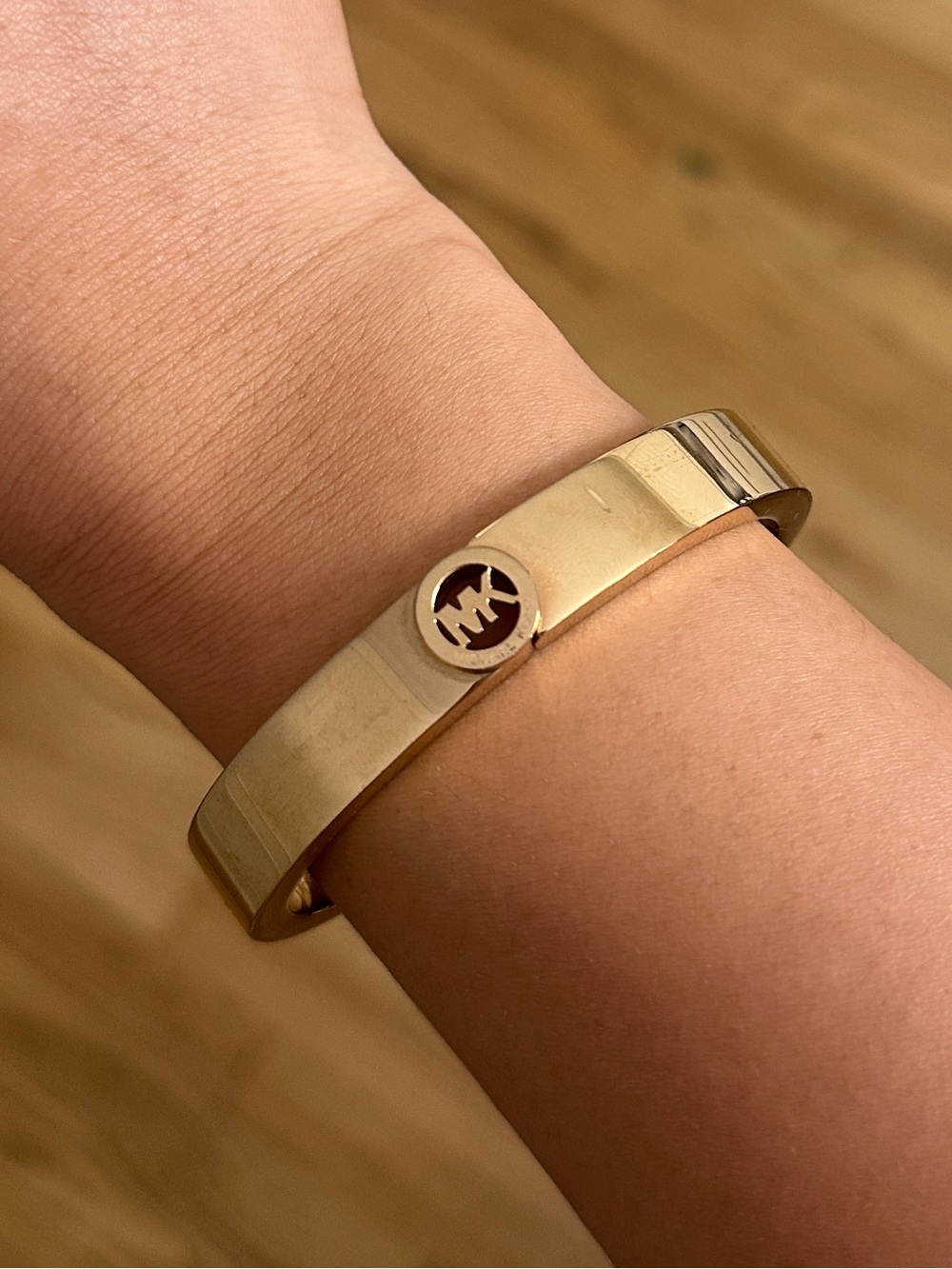Michael Kors Rose Gold Logo Hinged Bangle Bracelet